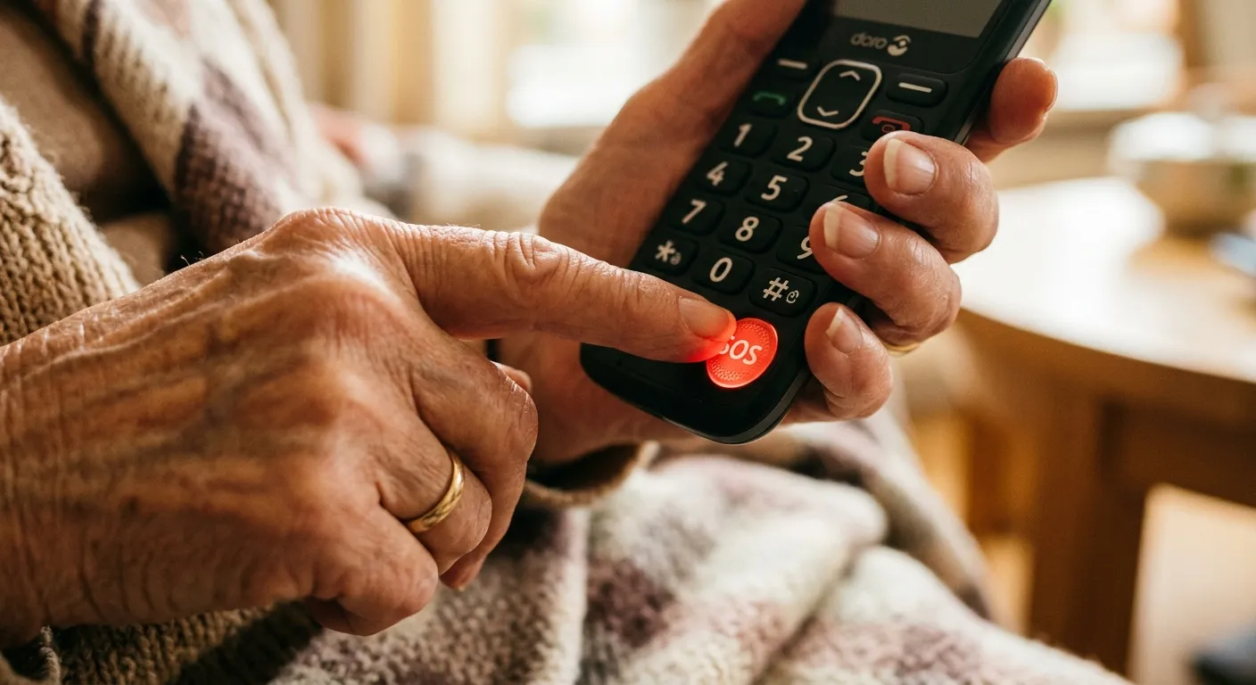 Senior phone with dedicated SOS emergency button